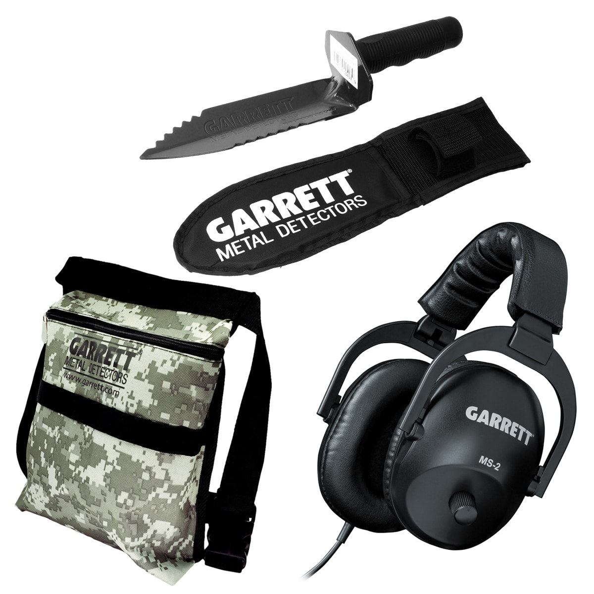 Garrett Edge Metal Detector with Digger Tool, Camouflage Finds Pouch & Master Sound II Headphones - Perfect for Treasure Hunting, Beach Combing & Outdoor Adventures