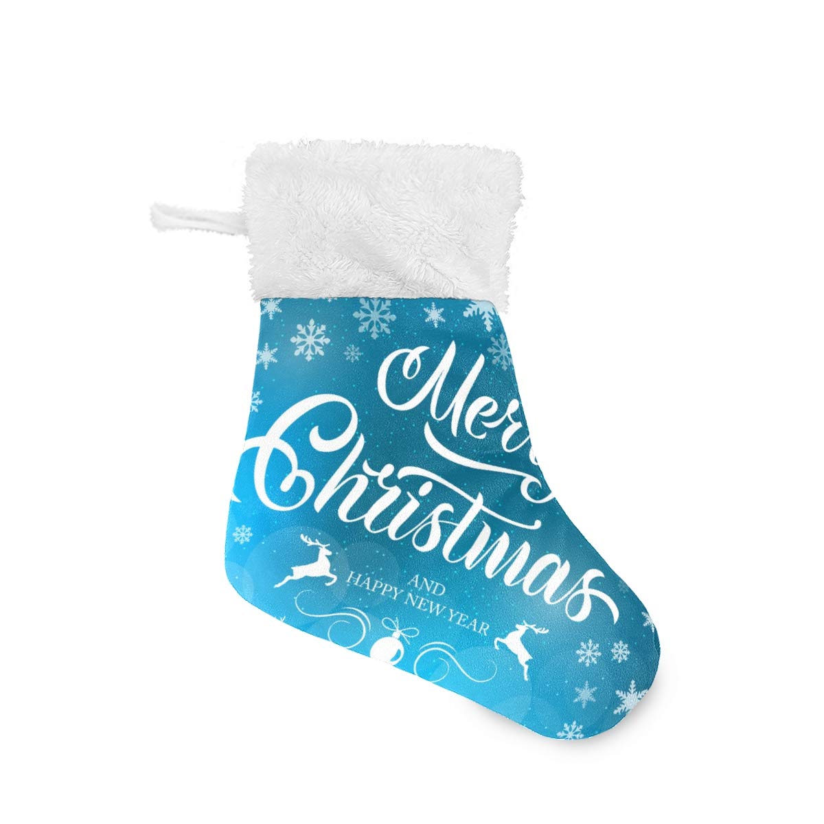 Serenasyoung Christmas Mini Stockings - Blue Holiday Stockings for Gifts, Candy & Cards | Classic Family Decor (4-Pack/6-Pack, 7.87