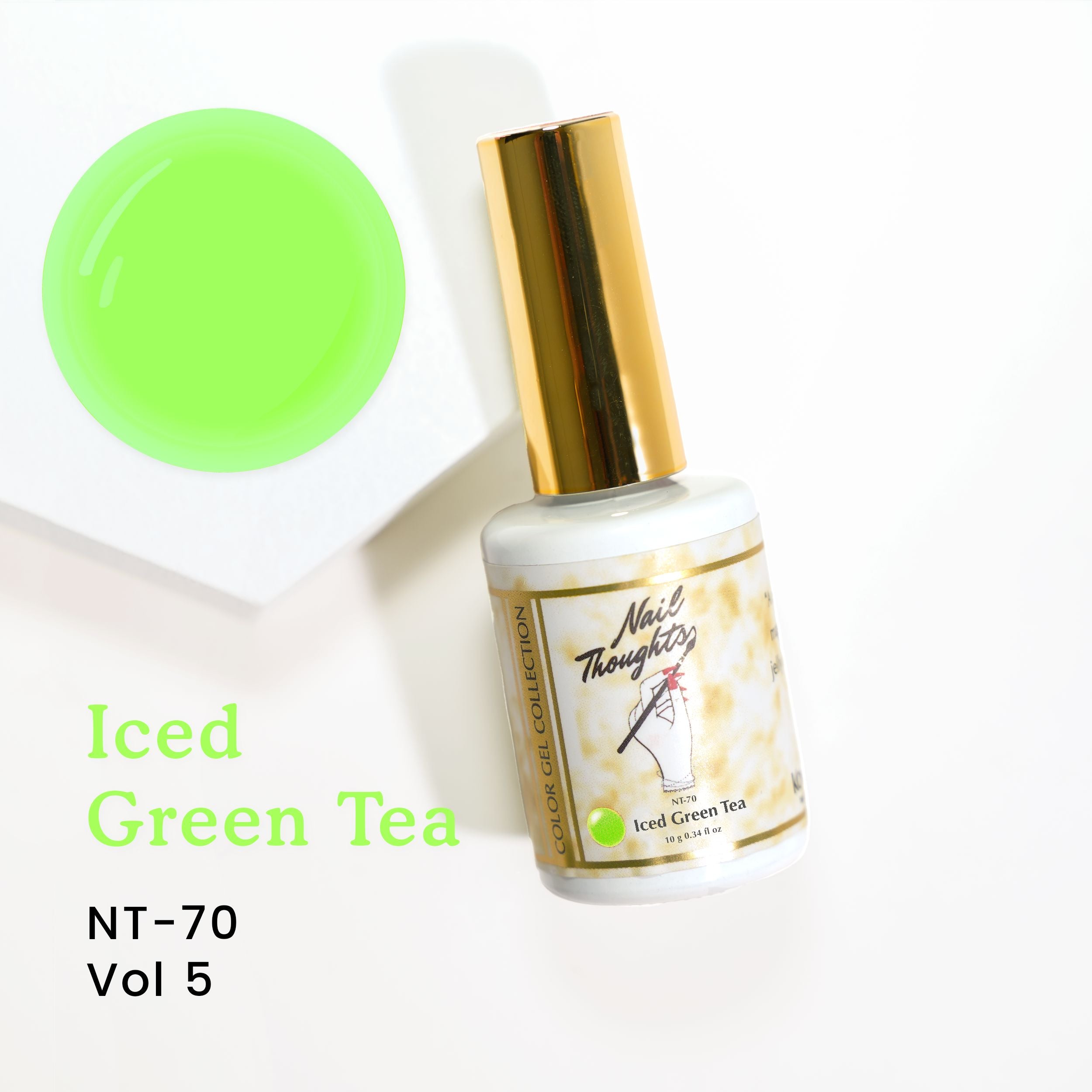 Nail Thoughts NT 70 Iced Green Tea Nail Polish - Long Lasting Gel Polish for Manicures & Pedicures - Perfect for Summer Nails, Salon Quality at Home