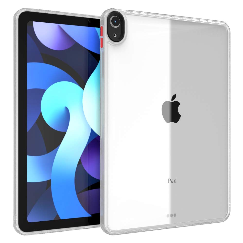 Premium Ultra-Thin iPad Air 4 Case (10.9 inch 2020) - Lightweight Transparent Hard PC Back Shell with Soft TPU Frame | Supports Apple Pencil & Wireless Charging | Durable Protective Cover for Work, School & Travel (White)