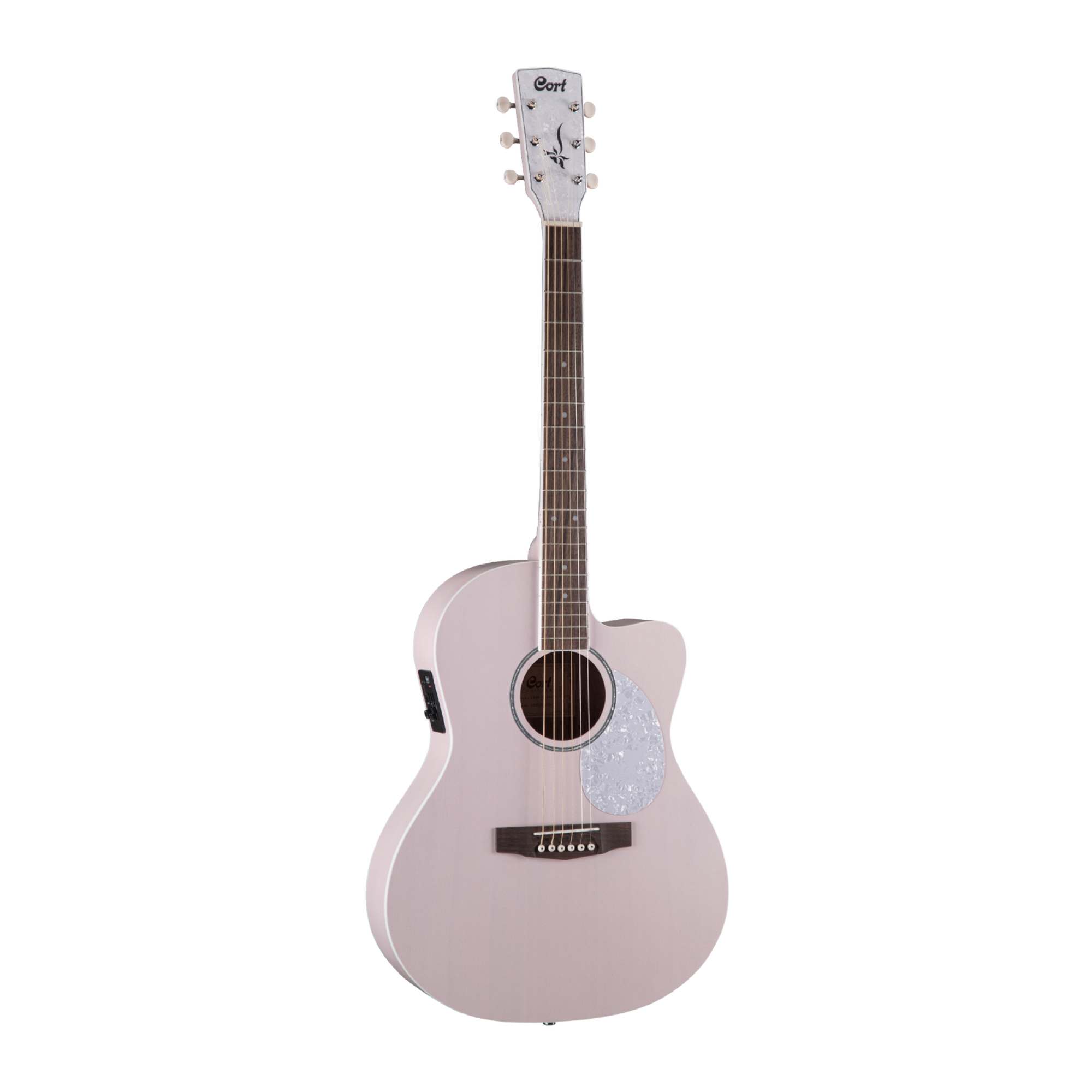 Cort Jade Classic Small Body Acoustic-Electric Guitar with Pickup - Pink Pastel | Perfect for Travel, Beginners & Live Performances