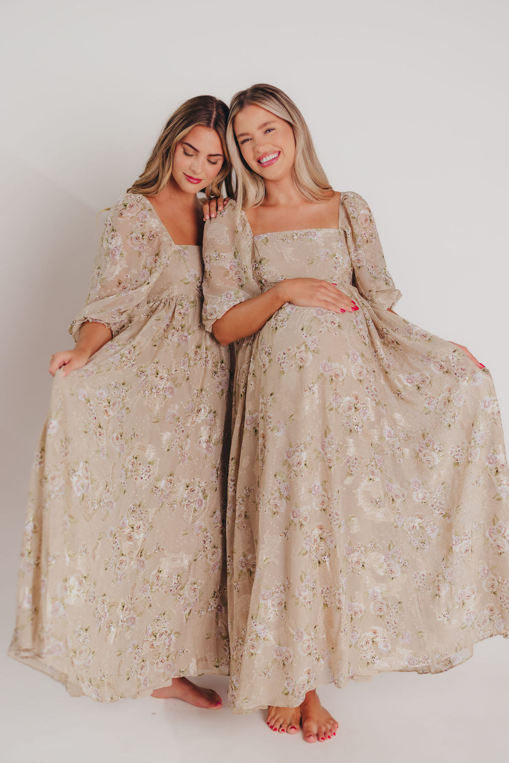 Elegant Beige/Brown Floral Print Mona Maxi Dress for Women | Summer Beach Wedding & Vacation Outfit | Restocking August 2023