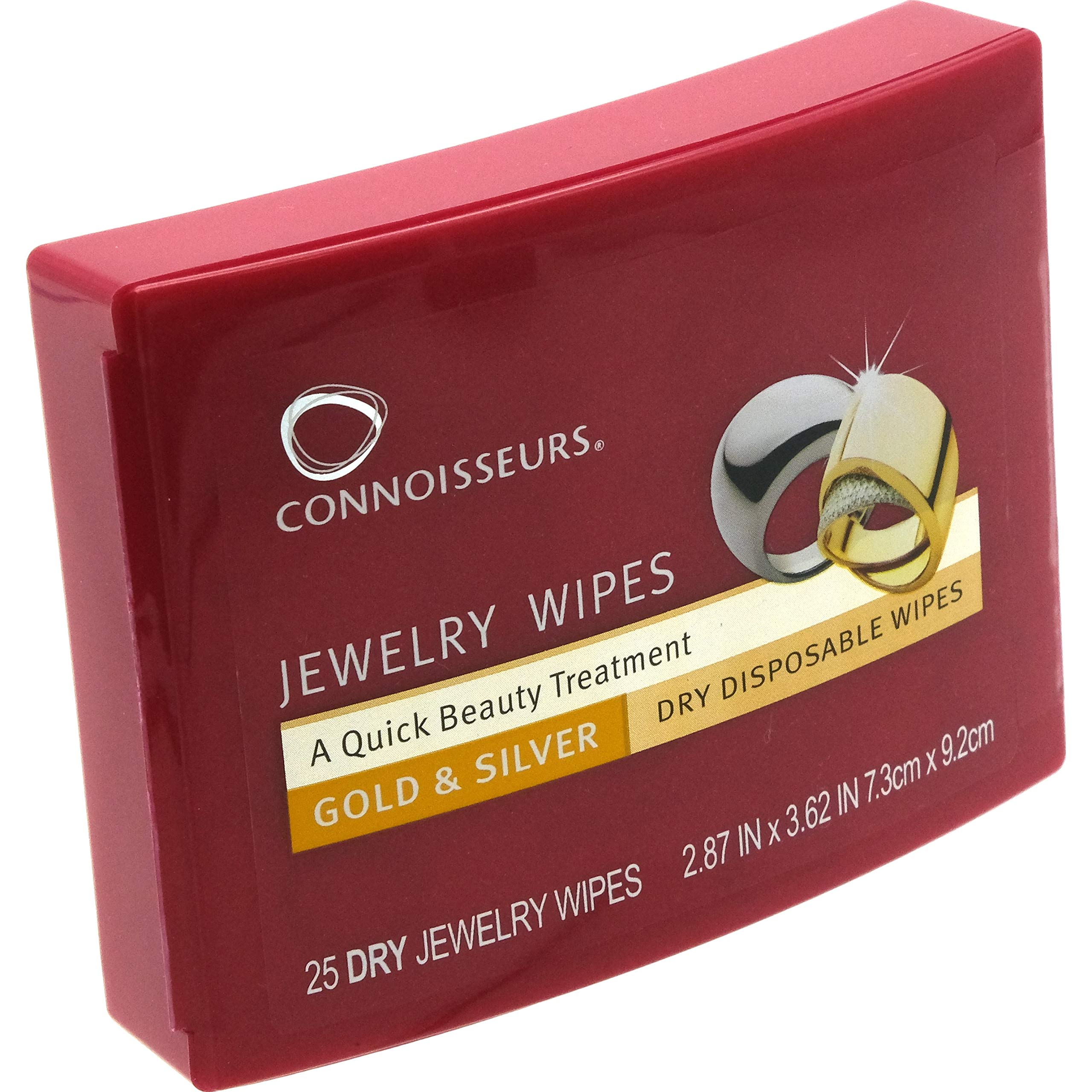 Premium CONNOISSEURS Jewelry Cleaning Wipes for Gold & Silver - Gentle Polishing Cloths for Rings, Necklaces & Watches | Perfect for Travel, Daily Maintenance & Gift Giving