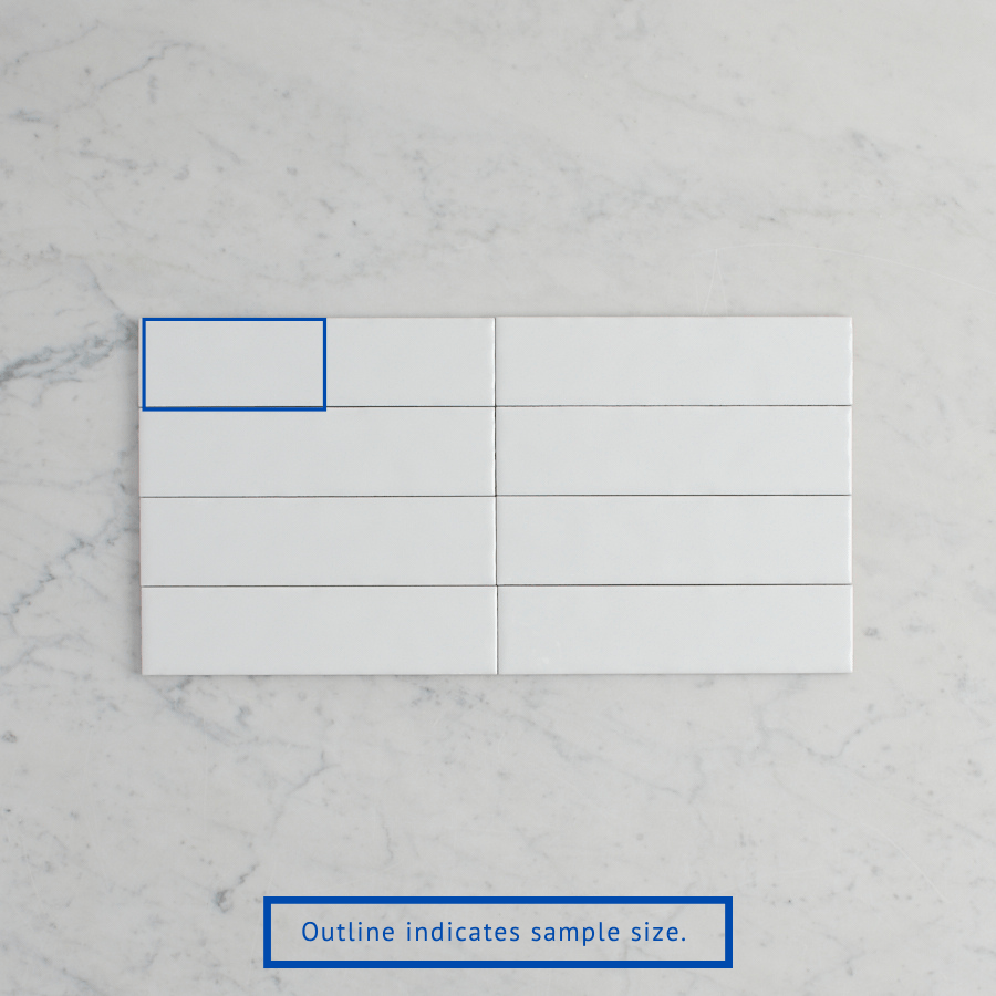 Newport Gloss Mini Subway White Tile Sample - Premium Ceramic Wall & Backsplash Tiles for Kitchen, Bathroom, and Home Decor