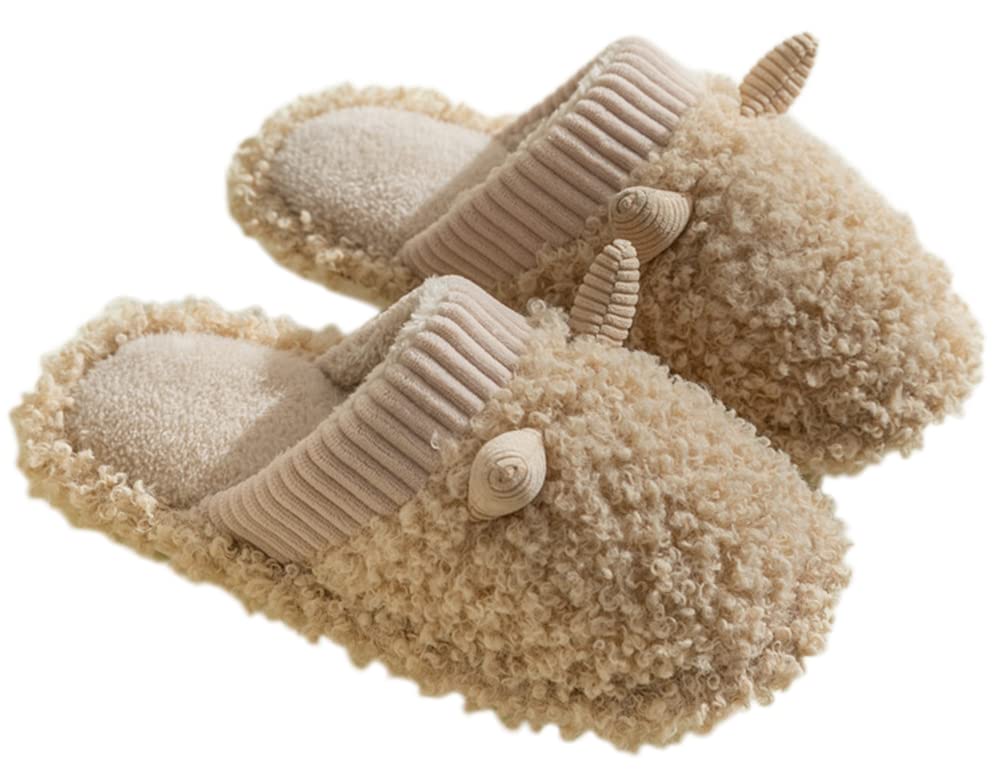 Women's Fluffy House Slippers - Memory Foam Faux Fur Fuzzy Non-Slip Warm Slippers - Soft Cozy Cute Animal Slippers for Bedroom, Indoor & Outdoor Use - Perfect for Winter, Lounge & Home Comfort