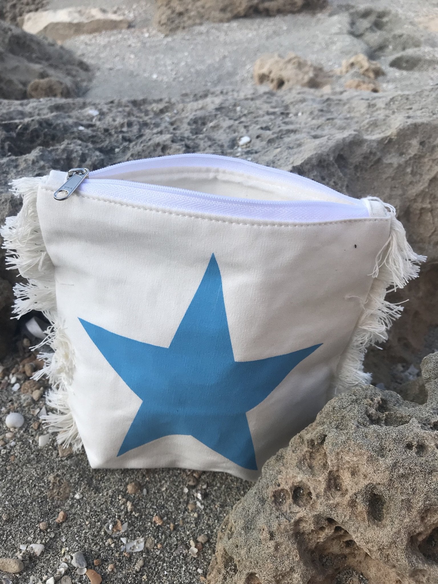 Ibiza Star Small Cosmetic Bag for Travel & Makeup Organizer - Portable Waterproof Makeup Pouch for Women, Perfect for Gym, Beach & Everyday Essentials