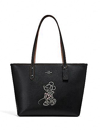 Coach Disney X Minnie Mouse City Zip Top Tote Bag for Women - Stylish Crossbody Handbag for Work, Travel & Daily Use