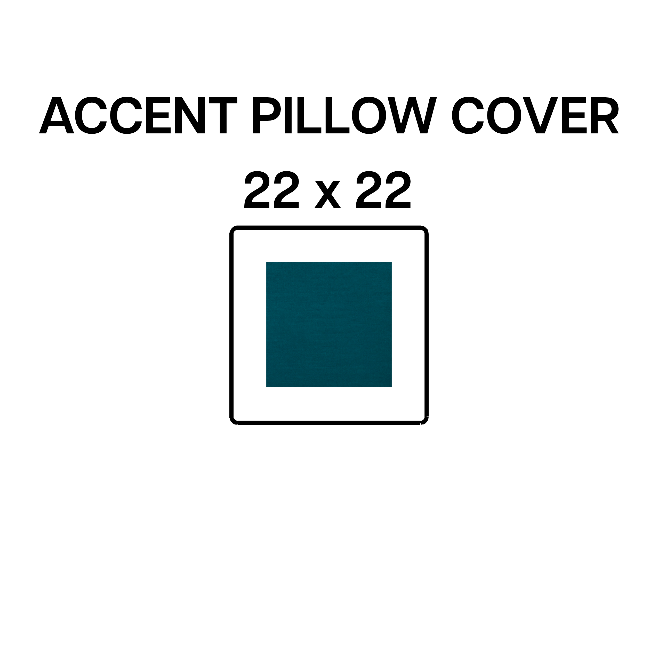 Peacock Blue 22x22 Inch Decorative Throw Pillow Cover - Soft Accent Cushion Case for Sofa, Bed, Living Room & Home Decor - BP 643 85