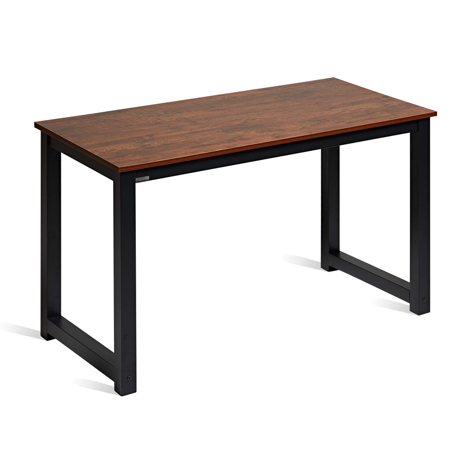 DECOHOLIC 47 Inch Modern Industrial Computer Desk - Sandalwood Board with Black Legs, Sturdy Workstation for Home Office, Study & Gaming - Perfect for Small Spaces & Remote Work