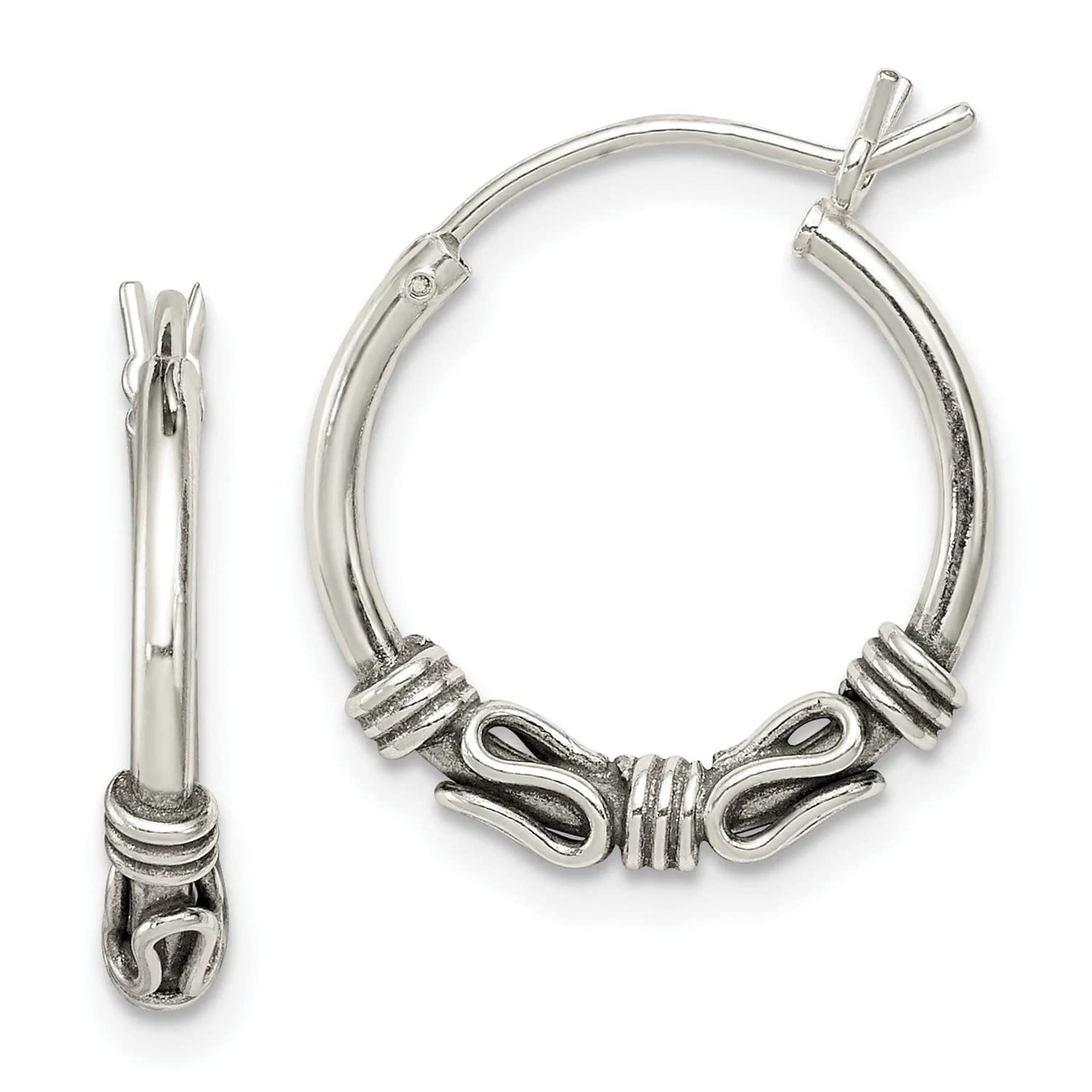 Vintage Sterling Silver Hoop Earrings for Women - Handmade Antique Style Jewelry - Perfect for Everyday Wear, Parties & Gifts