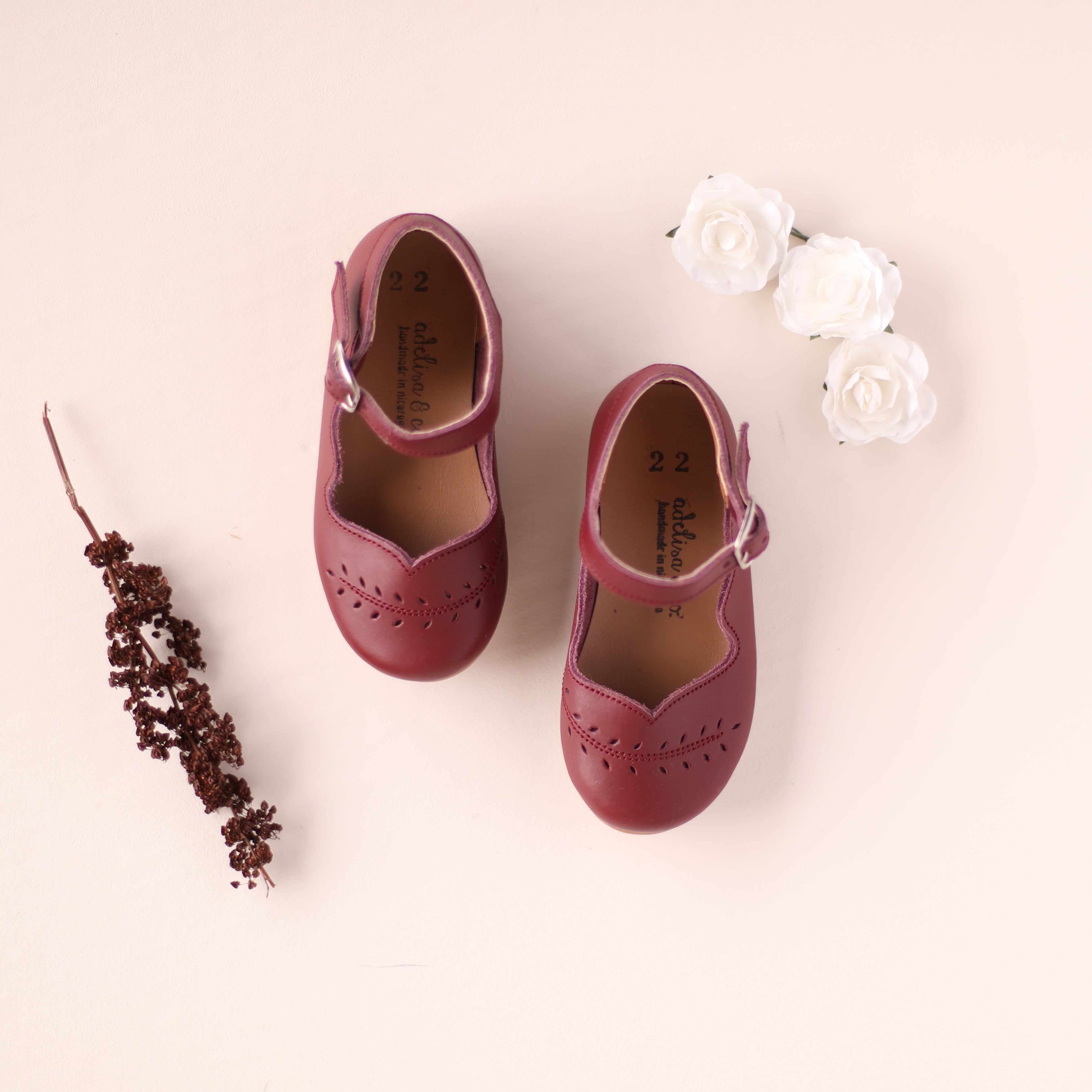 Premium Cranberry Mary Jane Shoes for Girls | Genuine Leather Kids' Dress Shoes | Perfect for School, Parties & Special Occasions