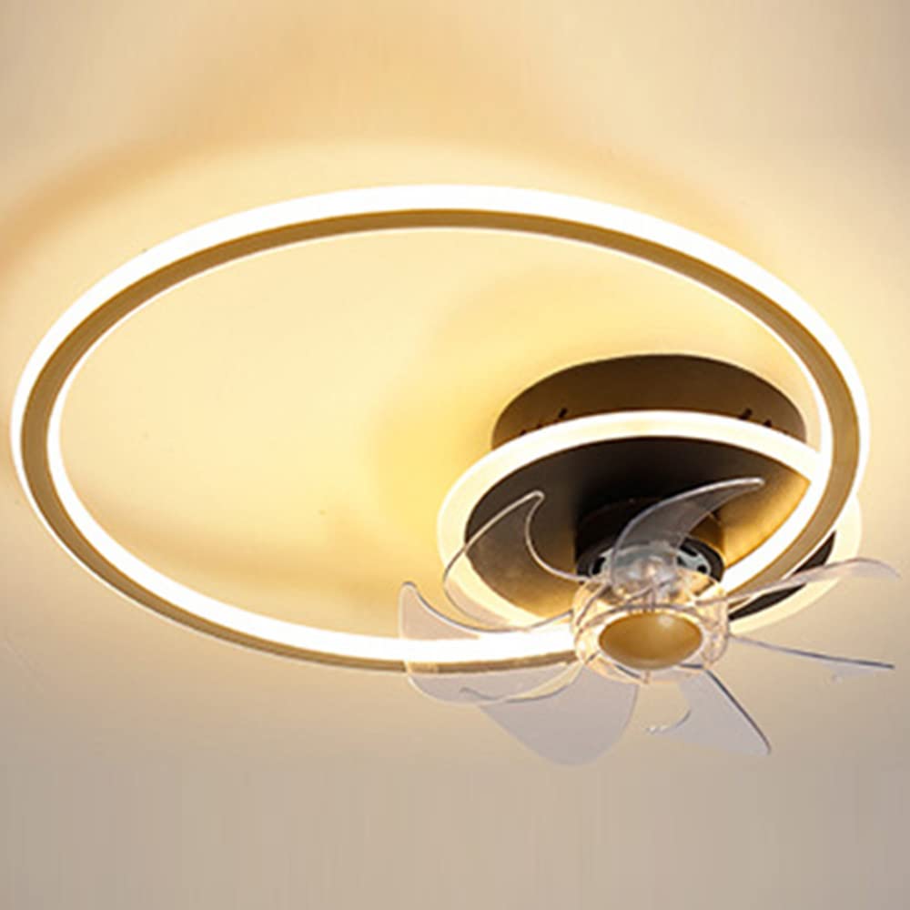 **CATA-MEDICA Victorian Flush Mount Ceiling Fan with Light - 43W LED, 3 Color Temperatures, Stepless Dimming, Hidden Mute Air Circulation, Low Profile - Perfect for Bedroom, Living Room & Office**