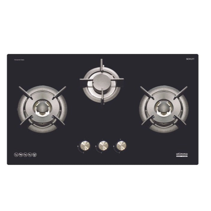 EBH6391S 86cm 3 Burner Gas Stove Cooktop - High Efficiency Stainless Steel Gas Hob for Kitchen, Camping & Outdoor Cooking