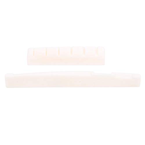 High-Quality White Cow Bone Guitar Nut & Saddle Set for Acoustic Folk Guitar - Perfect for Guitar Repair, Maintenance & Sound Enhancement