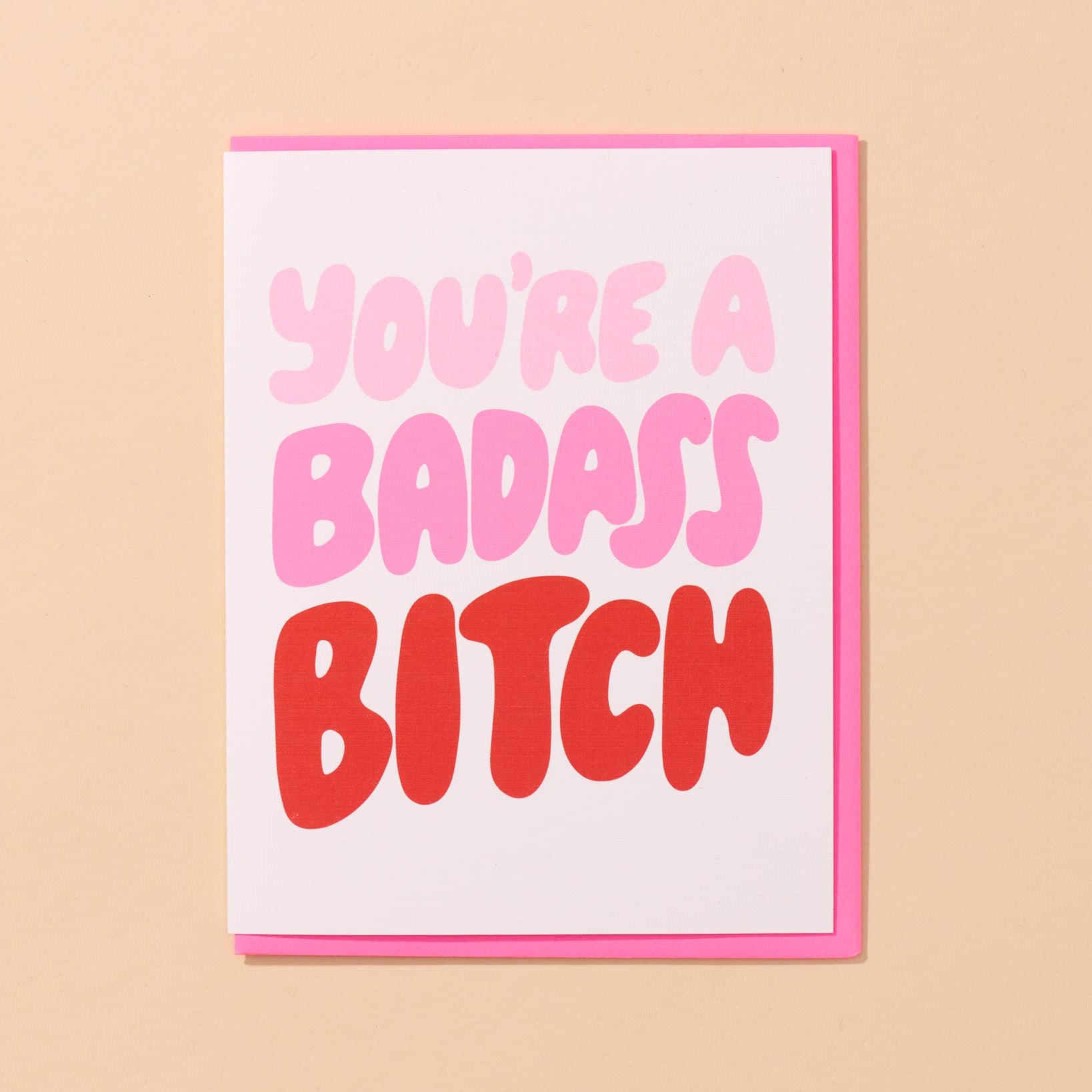 Badass Bitch Greeting Card - Funny Sassy Birthday Card for Women - Perfect for Birthday Gifts, BFF Appreciation & Female Empowerment