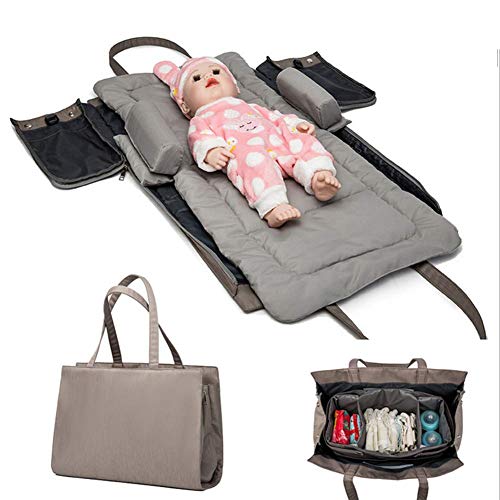 JINGBO Waterproof Portable Diaper Changing Pad - Travel Baby Changing Mat for Moms & Dads, Soft Foldable Changing Station for Infants (Brown) - Perfect for On-the-Go Parents, Airplane Travel & Nursery Use