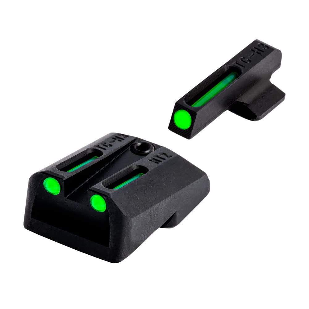 Truglo TFO Tritium & Fiber-Optic Handgun Sight Set - High Visibility Front & Rear Night Sights for 1911 Pistols | Durable Compact Design for Low Light & Tactical Shooting Scenarios