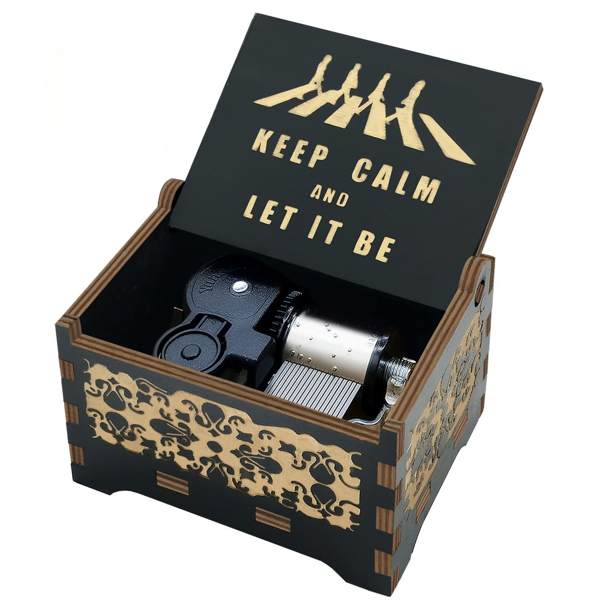 Sooharic 18-Note Antique Carved Wooden Music Box - Let It Be Musical Gift for Christmas, Birthday & Wedding | Handcrafted Music Mechanism, Home Decor & Collectible