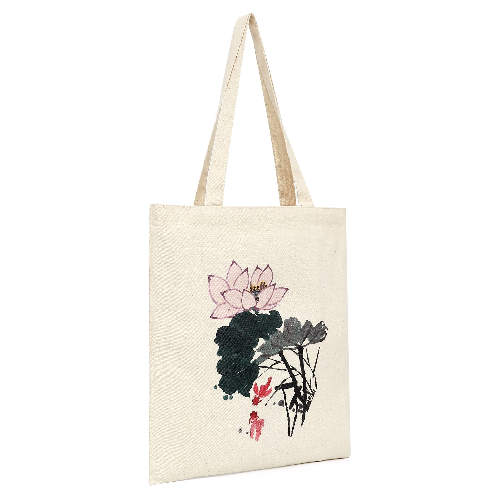 Stylish Cotton Canvas Tote Bag with Inner Pocket - Eco-Friendly Reusable Shopping Bag for Women | Perfect for School, Work, Travel & Groceries | Durable Everyday Carryall for Books, Laptop & Essentials