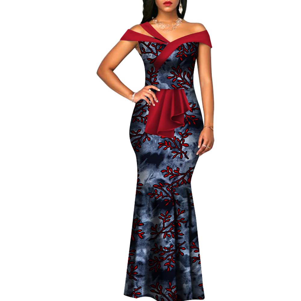Stylish African Wax Print Dresses for Women - Summer Long Mermaid Maxi Dress with Traditional Dashiki Patterns - Perfect for Beach Parties, Weddings & Cultural Events