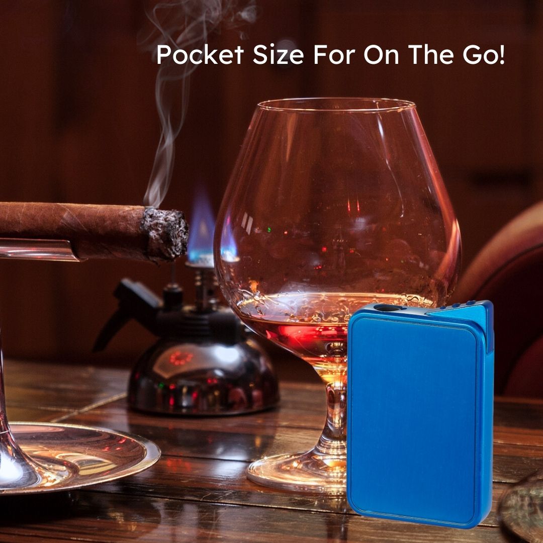 Premium Visol Elk Single Flame Cigar Lighter - Blue | Windproof Butane Torch for Cigars, Cigarettes & Outdoor Use | Perfect for Smoking, Camping & Gifts