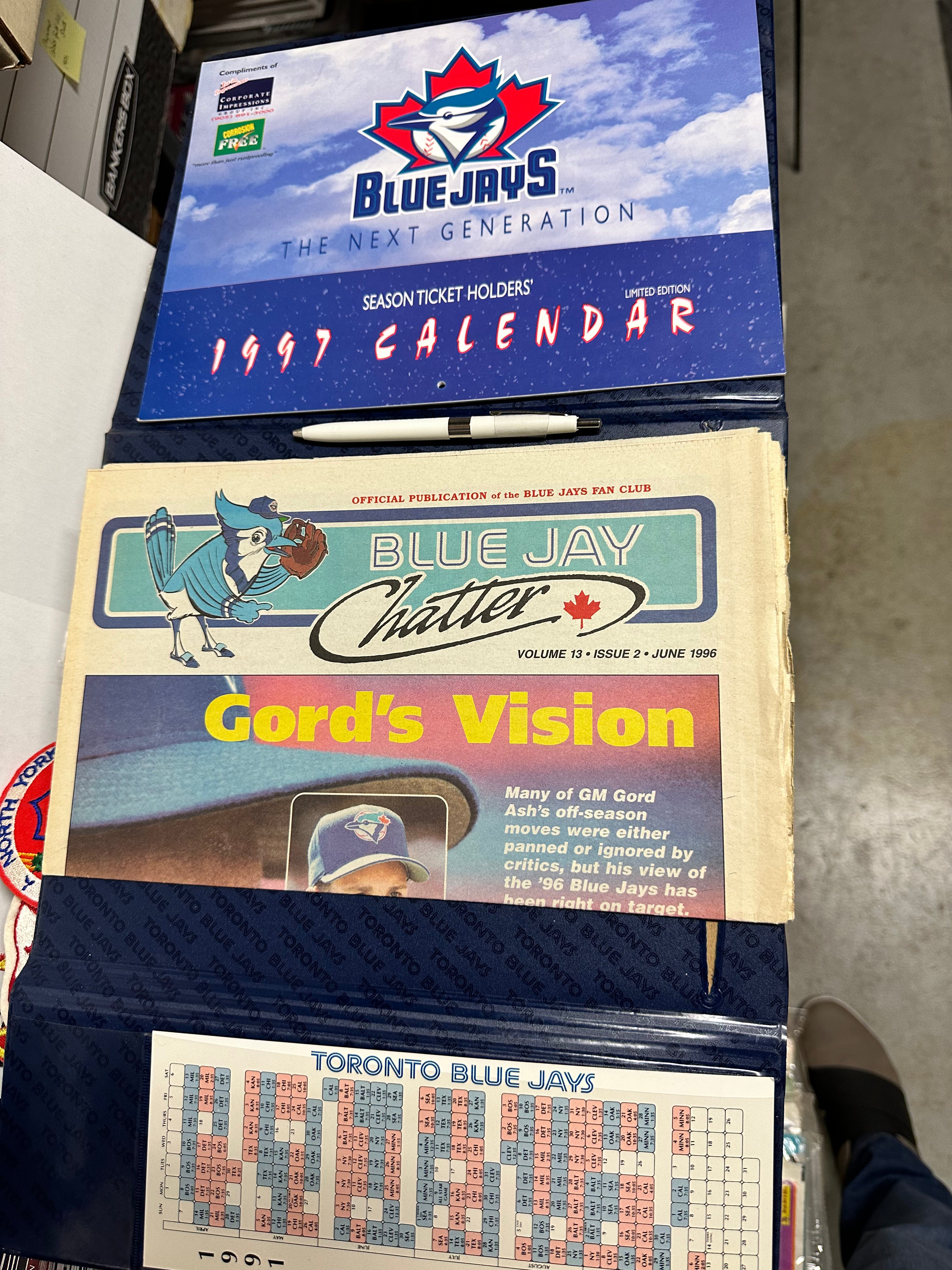 1997 Toronto Blue Jays Baseball Season Ticket Holder Custom Binder Set with Calendar & Pen - Perfect for Collectors, Fans & Memorabilia Organization