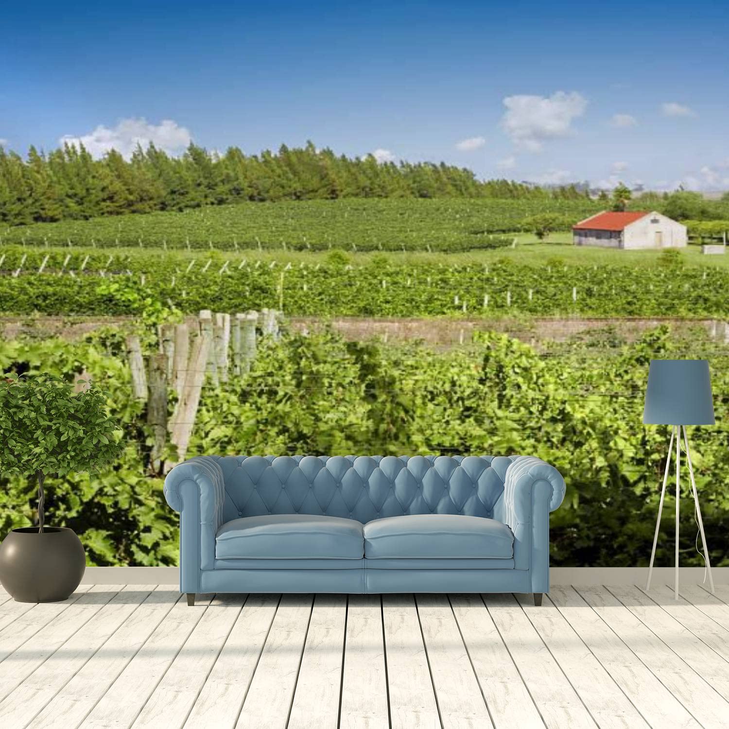 Modern 3D Vines Wallpaper - Peel and Stick Removable Wall Mural for Living Room, Bedroom, TV Background | Easy DIY Home Decor for Winery Theme, Accent Walls & Interior Design