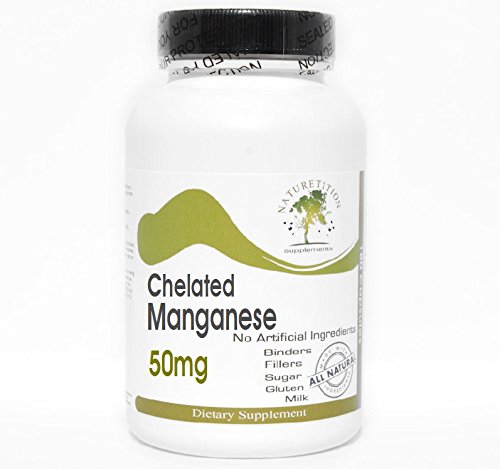 Chelated Manganese 50mg Supplement - 100 Capsules | Pure, Additive-Free Formula by Naturetition | Supports Bone Health & Metabolism