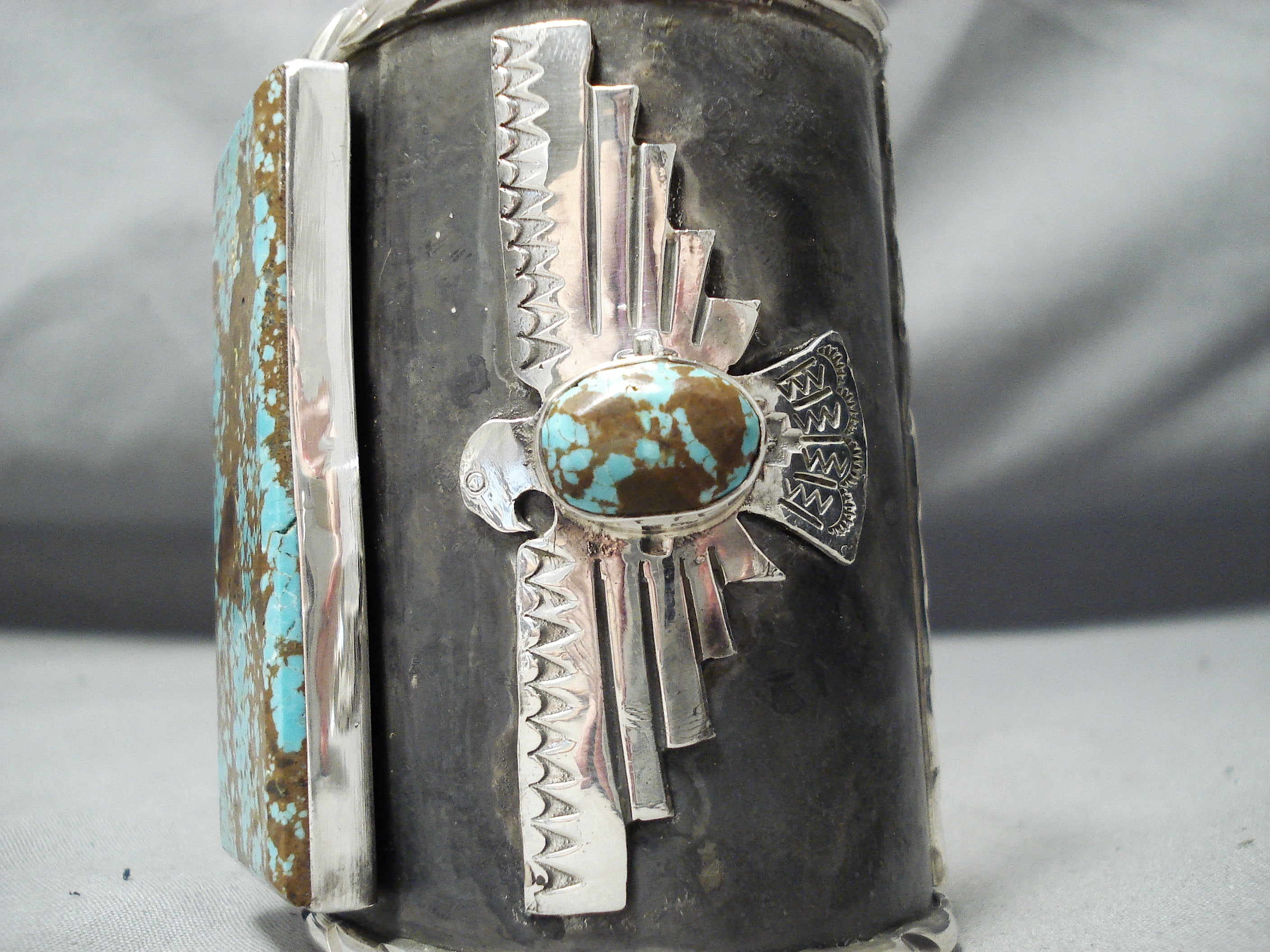 Absolutely Insane #8 Genuine Turquoise Native American Handmade Sterling Silver Bracelet - Perfect for Boho Fashion, Gift Giving & Spiritual Healing