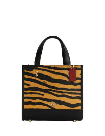Coach Dempsey Tote 22 With Tiger Print - Stylish Crossbody Handbag for Women, Fashionable Tiger Print Leather Purse - Perfect for Work, Travel & Daily Use