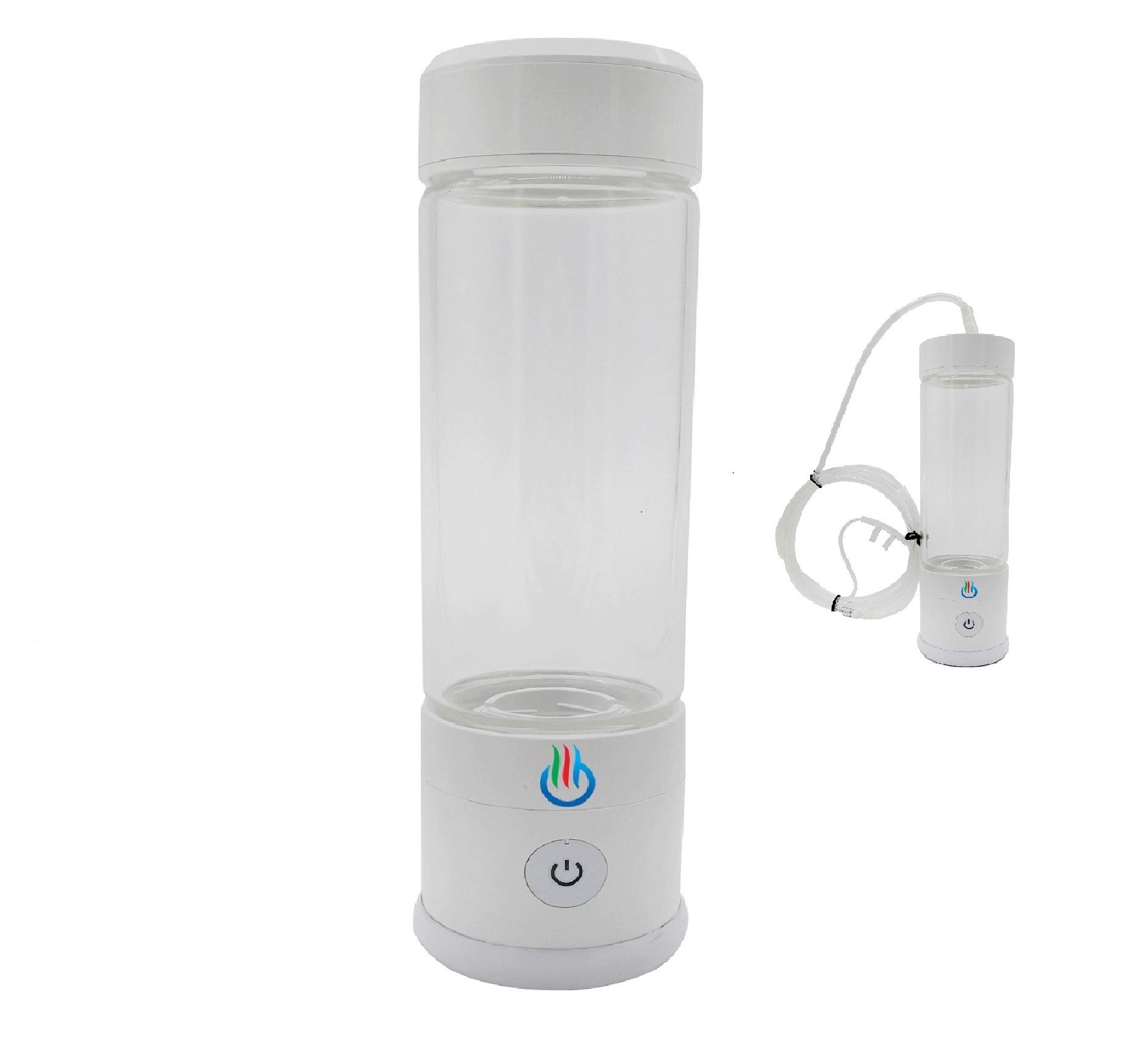 Premium H2 USB Sport MAXX Hydrogen Water Generator - Portable Hydrogen Rich Water Maker with Glass Bottle & Inhaler Adapter (White) | Perfect for Gym, Travel & Home Wellness Routine