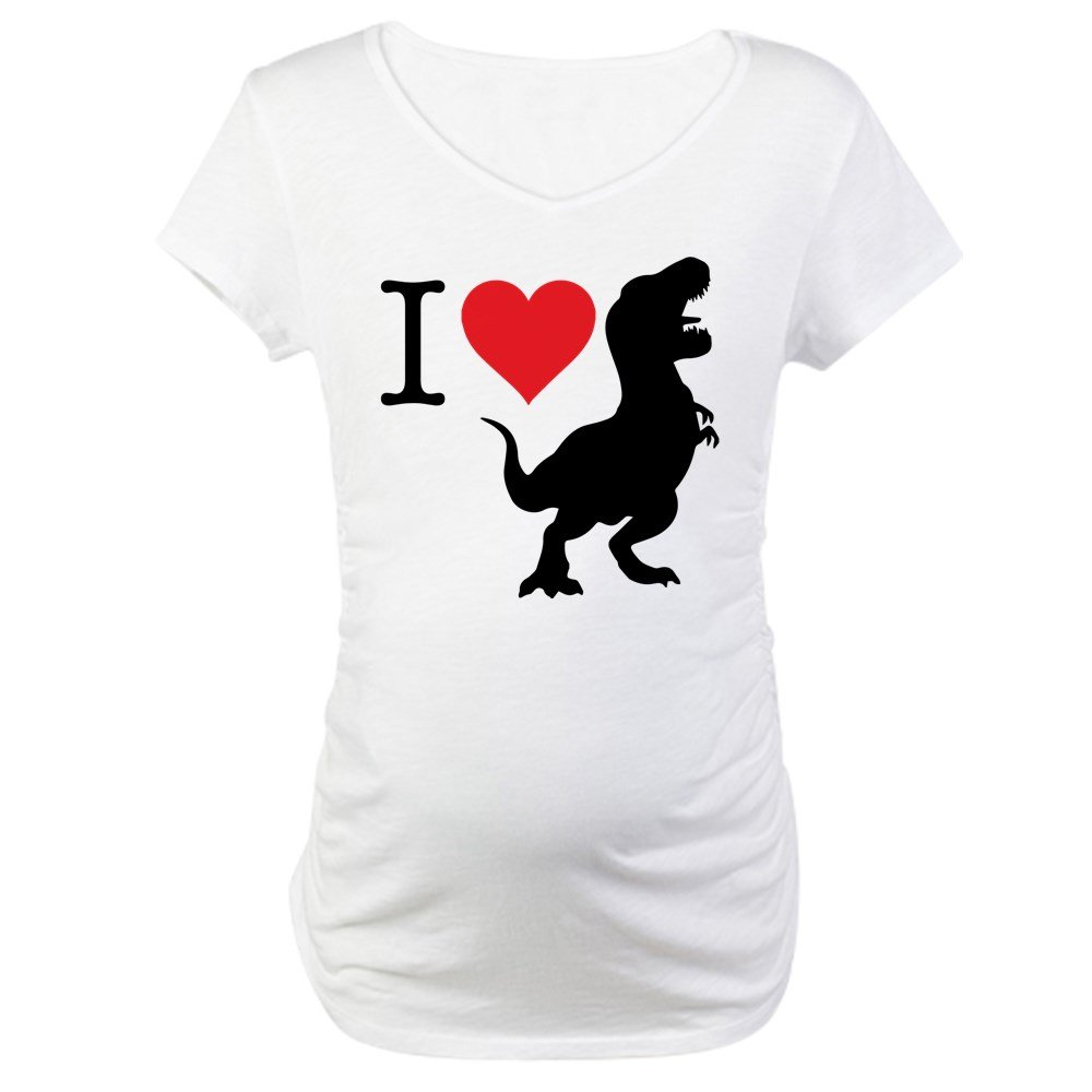 I Love T-Rex Maternity T-Shirt - Funny Dinosaur Pregnancy Tee for Women - Comfortable Cotton Shirt for Expecting Moms - Perfect for Baby Showers, Gender Reveals & Pregnancy Announcements