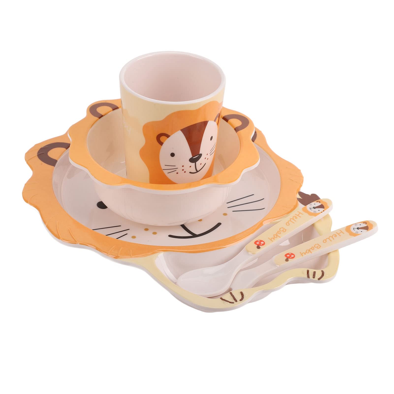 Baby Tableware Set - Suction Skidproof Lightweight Cartoon Dishwasher Safe Plates & Bowls for Toddlers - Perfect for Home Use, Daycare & Travel