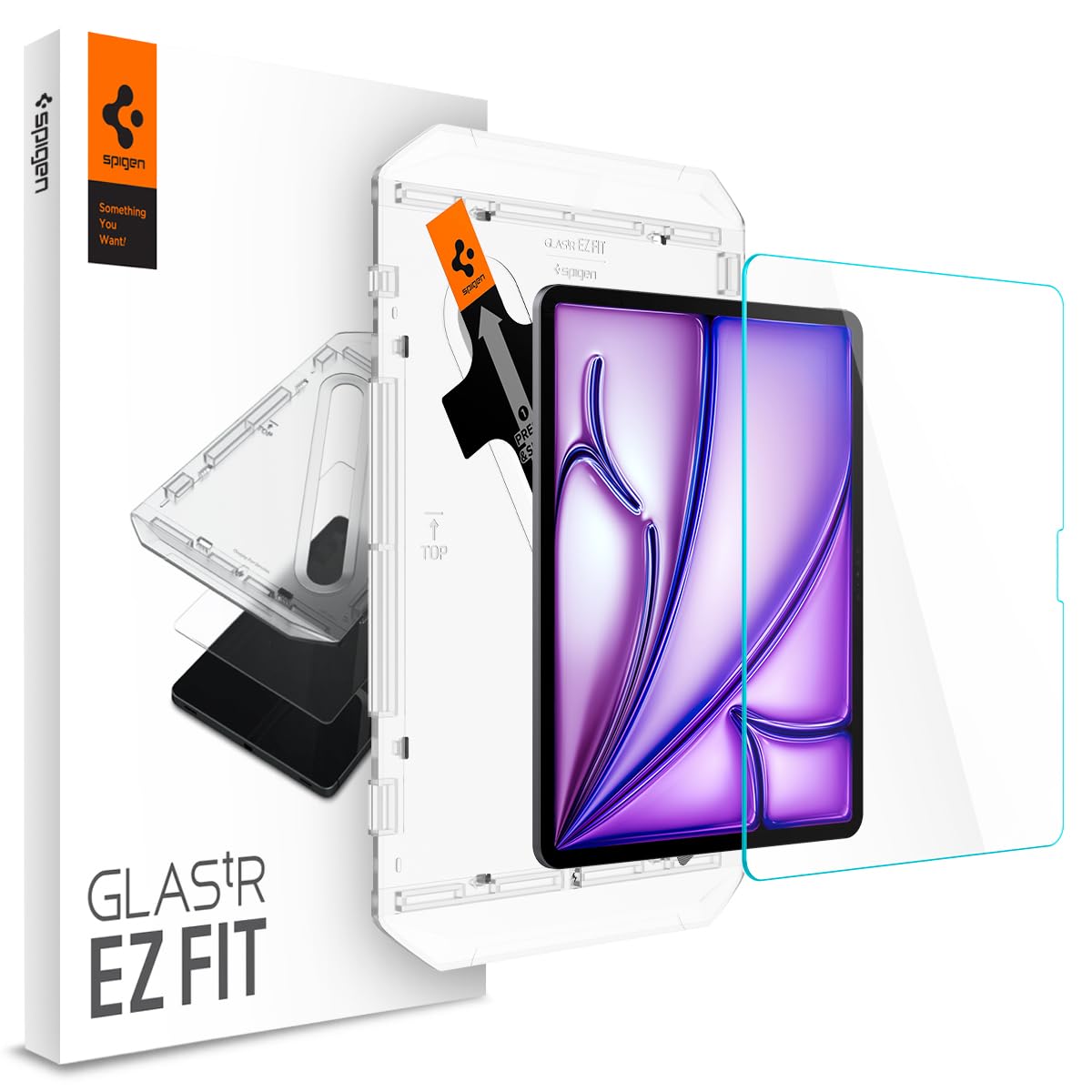 Spigen Tempered Glass Screen Protector for iPad Air 13 inch (2024/2025 M2/M3) - 9H Hardness, Case-Friendly, EZ Fit Installation - Perfect for Work, Study & Entertainment Protection