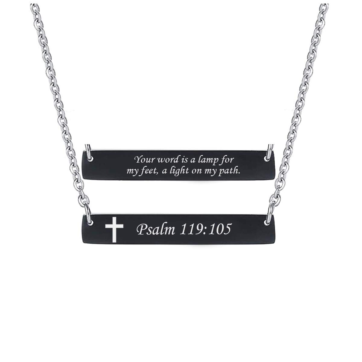 Christian Bible Verse Necklace for Women - Stainless Steel Inspirational Jewelry, Perfect Gift for Graduation & Faith