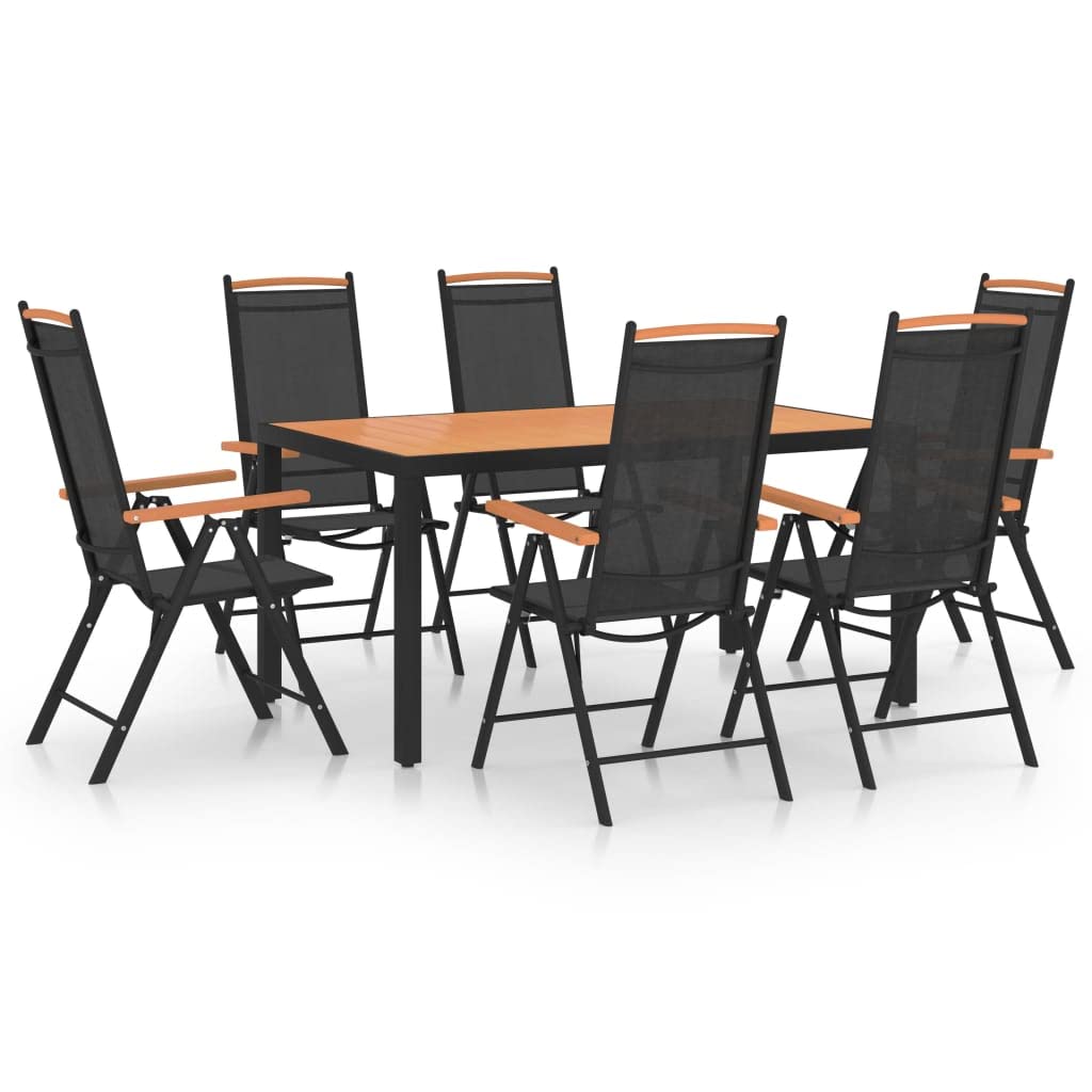 Aisifx 7-Piece Outdoor Patio Dining Set - Durable Aluminum Furniture in Black for Garden, Backyard, and Poolside Relaxation