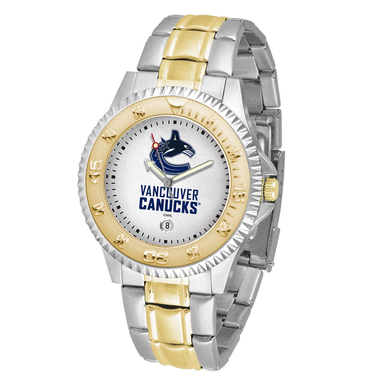 Game Time NHL Fan Men's Two-Tone Competitor Wrist Watch - White, One Size - Perfect for Hockey Games, Sports Events & Casual Wear