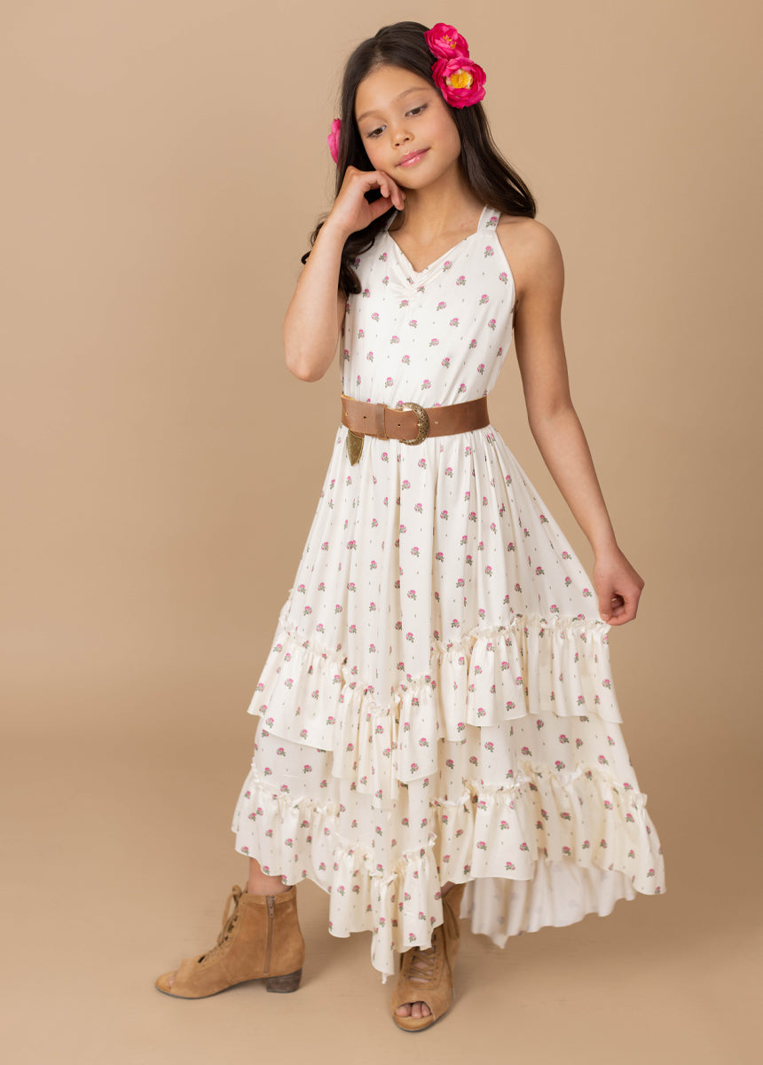 Jenny Dress in Pink Floral Dot - Women's Floral Print Summer Dress for Casual Wear, Date Night & Beach Vacation