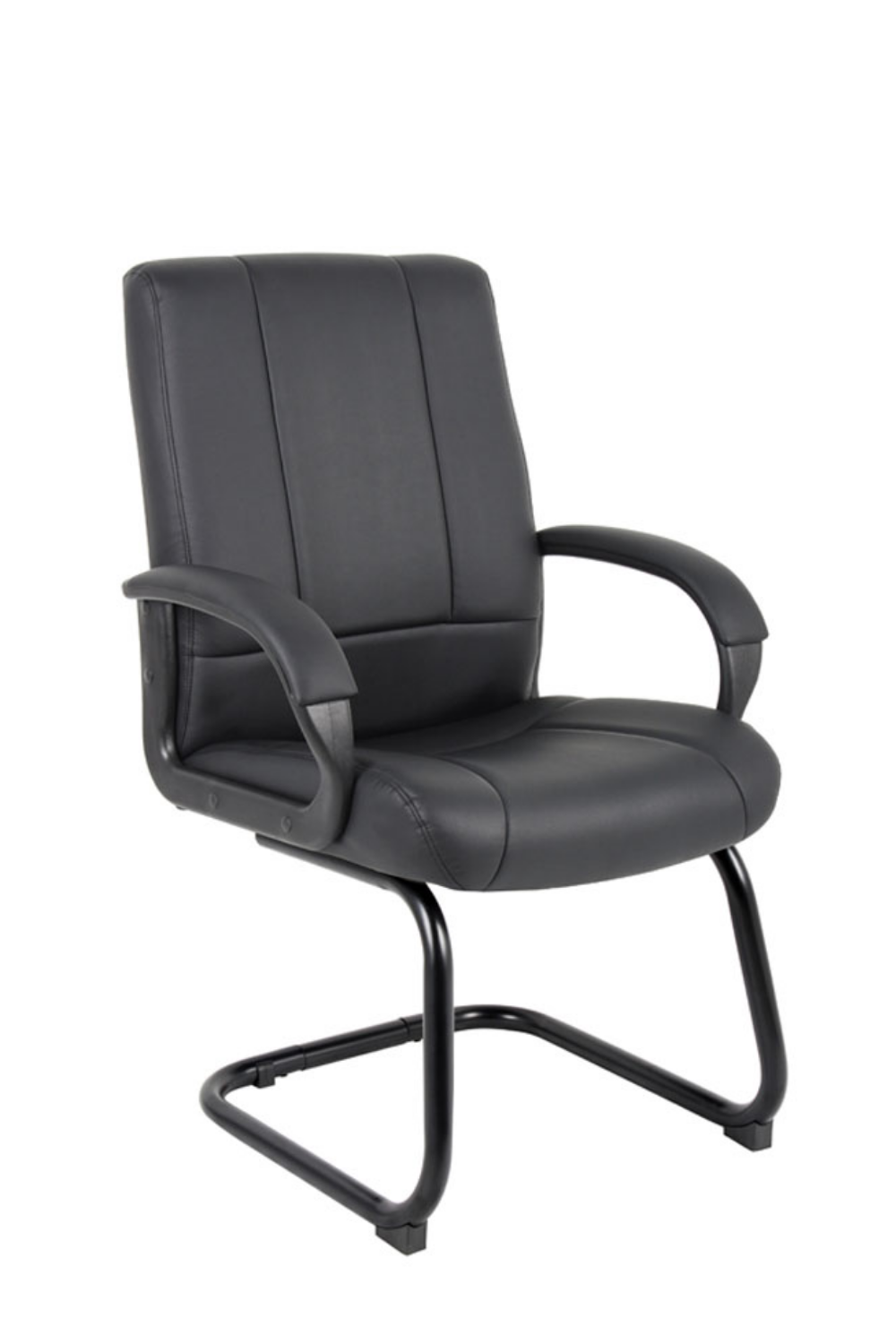 Boss Caressoft Mid Back Guest Chair B7909 - Ergonomic Office Chair with Padded Seat & Breathable Mesh Back for Home & Business Use - Perfect for Reception Areas, Conference Rooms & Waiting Lounges