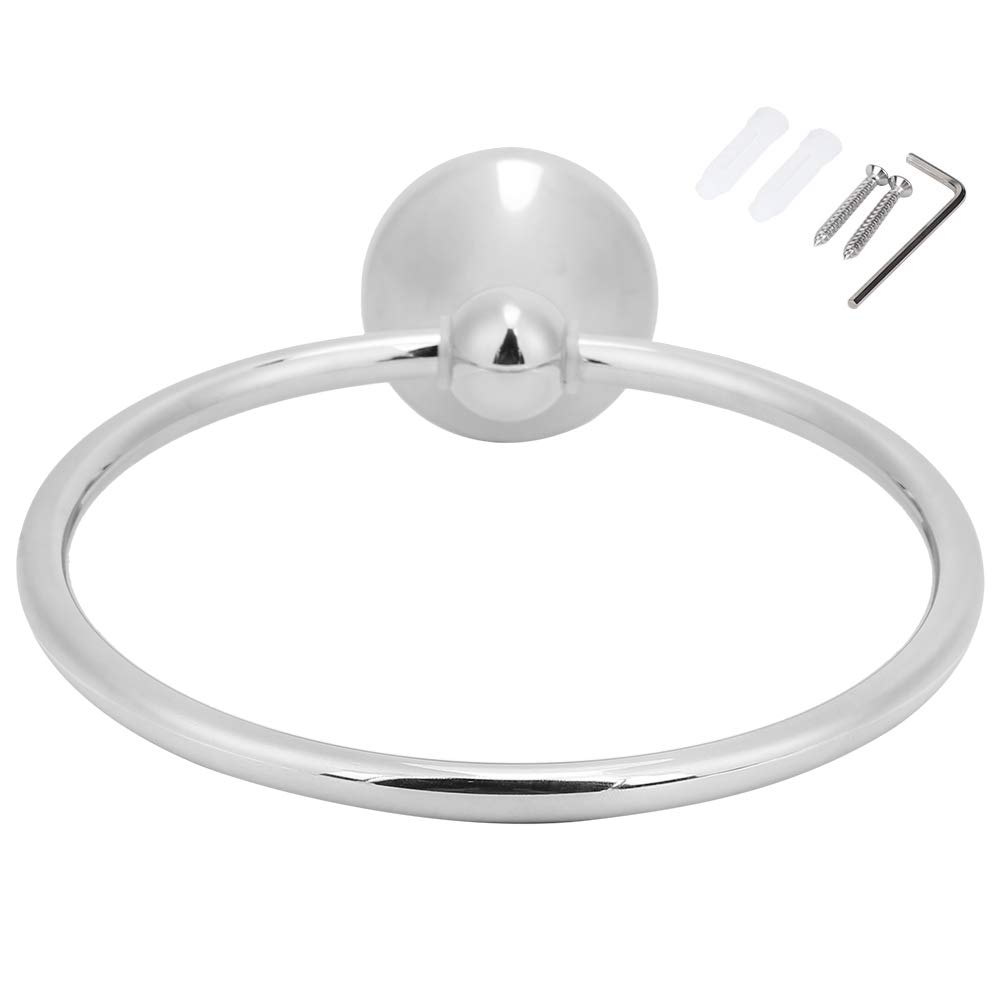 Stainless Steel Towel Ring - Modern Wall Mounted Elegant Zinc Alloy Bathroom Towel Holder for Bathroom & Kitchen (Silver) | Perfect for Spa, Hotel, and Home Decor