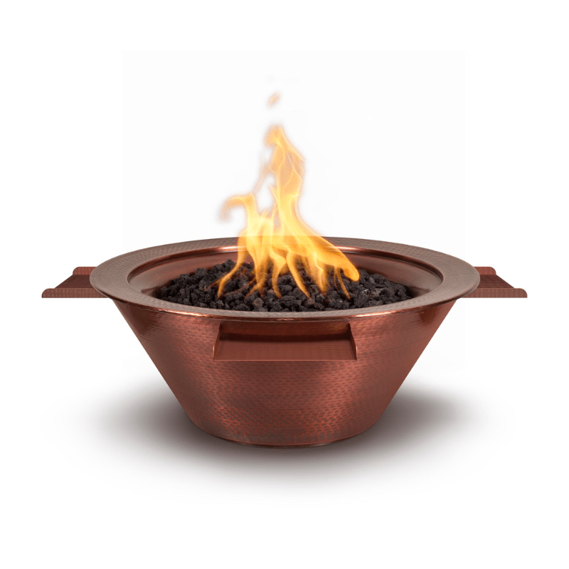 Copper Fire & Water Bowl - 4-Way Spill Resistant Outdoor Camping & Patio Decor for Backyard Gatherings