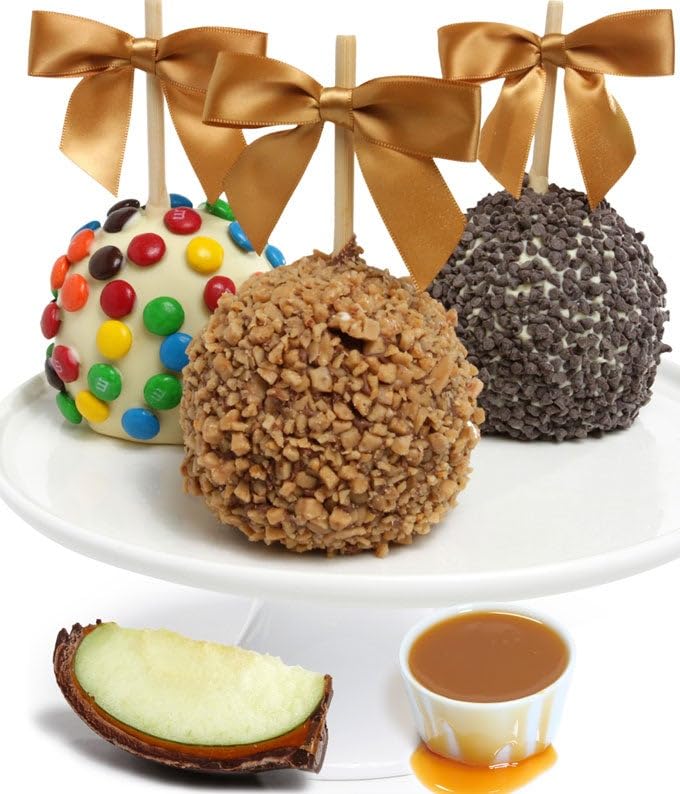 From You Flowers - Deluxe Birthday Caramel Apples Gift Box | Fresh Gourmet Caramel Covered Apples with Nuts & Chocolate | Perfect for Birthday Gifts, Anniversary Celebrations & Holiday Presents
