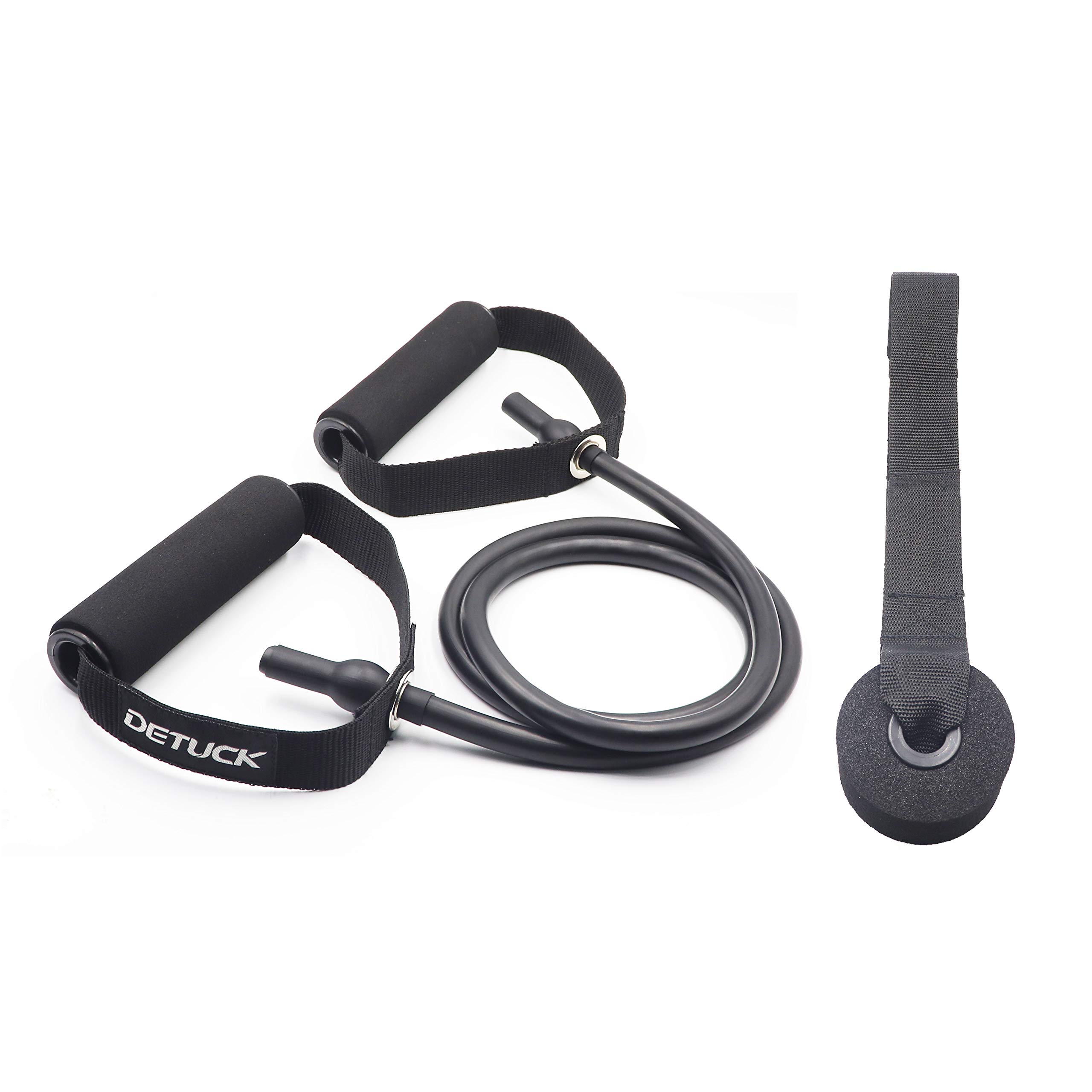 DETUCK Single Resistance Band with Cushioned Handles, Door Anchor - Exercise Bands for Strength Training, Physical Therapy & Home Workouts - Perfect for Gym, Yoga, Pilates & Rehabilitation