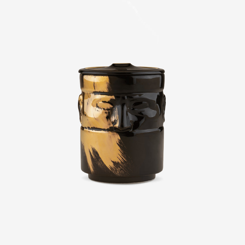 Ginori 1735 LCDC Gold Il Seguace Candle Holder - Elegant Home Decor for Dining Table, Wedding Centerpiece & Luxury Gift