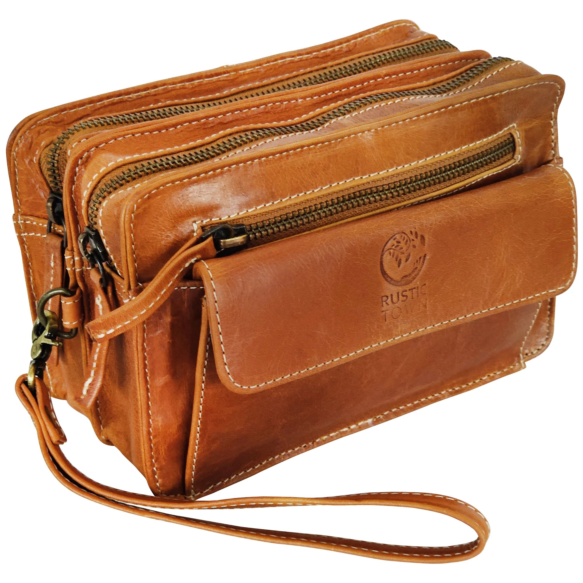 Premium Men's Leather Wrist Wallet - Slim RFID Blocking Travel Pouch for Cash, Cards & Essentials | Perfect for Gym, Travel & Everyday Use