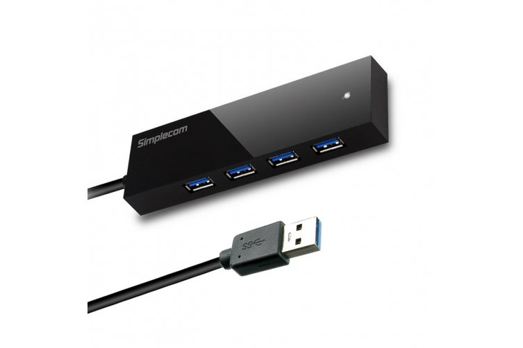 Simplecom CH342 USB 3.0 (USB 3.2 Gen 1) SuperSpeed 4 Port Hub - High-Speed Data Transfer for Laptop, PC, Mac - Perfect for Home Office, Gaming & Multimedia Setup