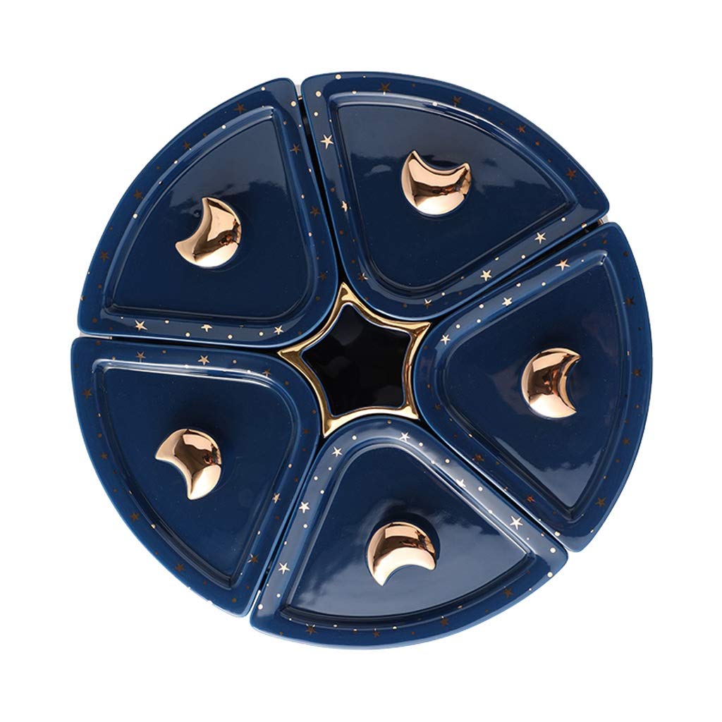 Creative Dried Fruit Tray with Lid - Modern Luxury Divided Grid Snack Candy Storage Box for Coffee Table, Living Room, Kitchen | Perfect for Entertaining Guests, Home Decor & Healthy Snacking