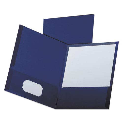 Premium Linen Finish Twin Pocket Folders - Letter Size, Navy Blue (25-Pack) - Perfect for Office Organization, School Supplies & Document Storage