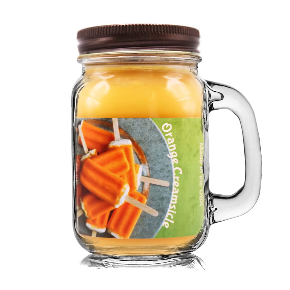Orange Creamsicle Scented Mountain Kettle Wax Jar Candle - 60-80 Hour Burn Time, Fall Home Decor for Stress Relief & Anxiety | Perfect for Cozy Evenings, Meditation & Gift Giving