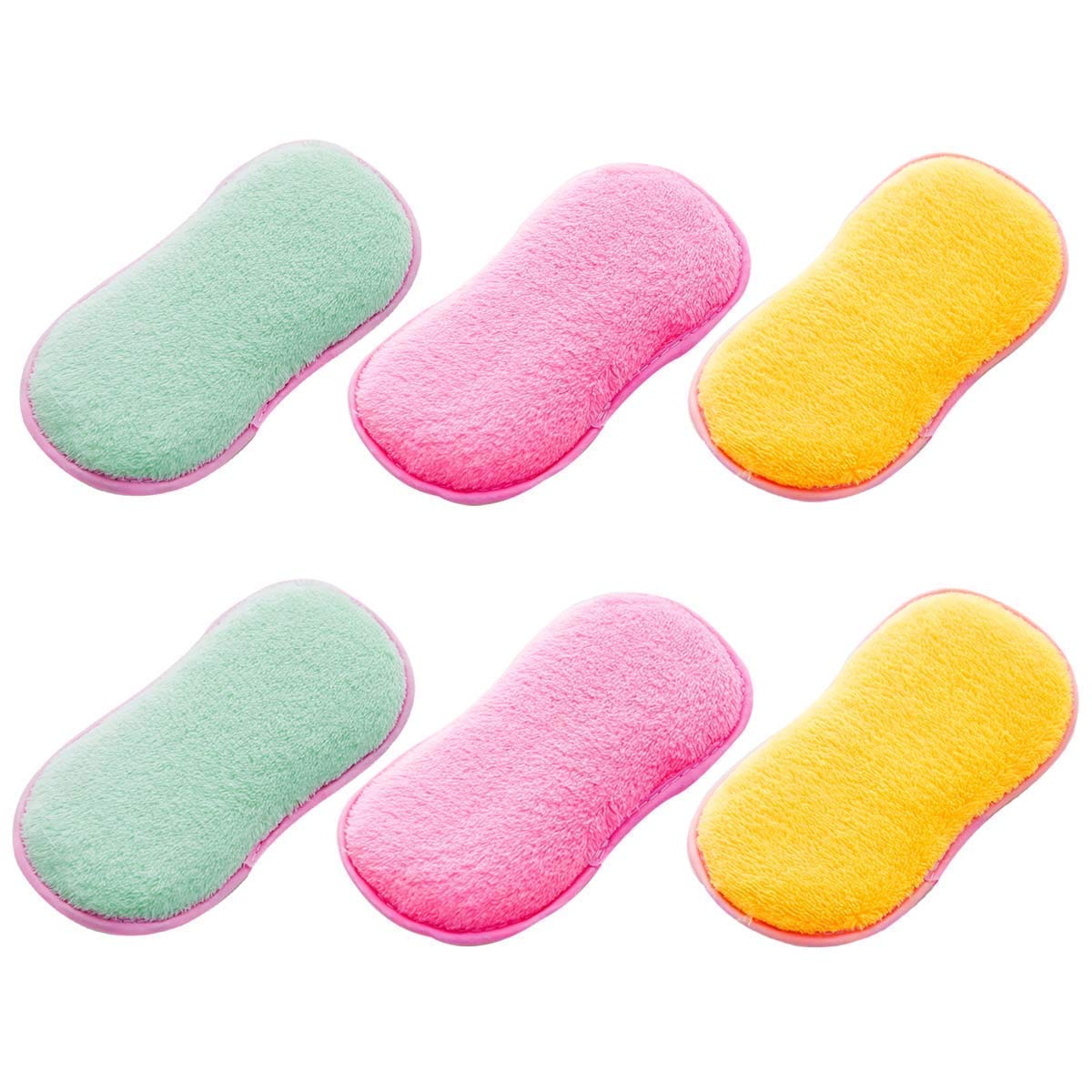 Double Sided Scouring Sponges for Kitchen Cleaning - 6 Pack Durable Pads for Pots, Pans, and Cookware - Ideal for Household Dishwashing and Stain Removal
